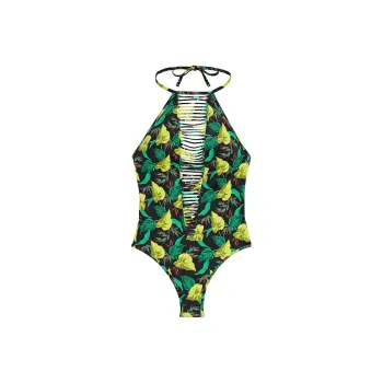 Victoria's Secret PINK Archives Swim Strappy High-NeckOne-Piece Swimsuit/VL One-piece Swimsuit Women's Green
