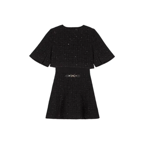 Maje Layered Tweed Mini Dress