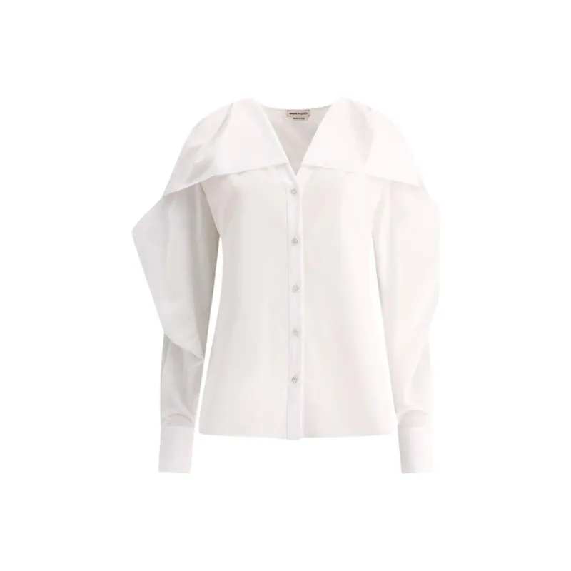 Alexander McQueen Ruffled V Neck Shirt-0