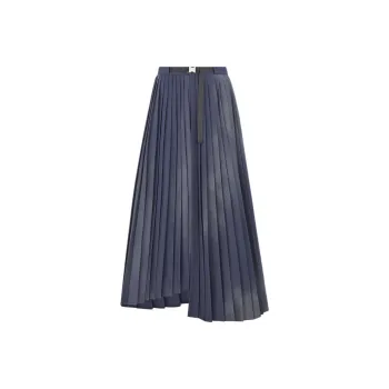 DIOR FW23 Gonna Plissettata Asimmetrica Casual Long Skirts Women's Blue