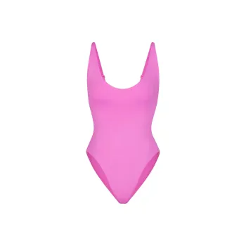 SKIMS SIGNATURE SWIM SCOOP NECK ONE PIECE One-piece Swimsuit Women's NEON ORCHID/Neon Orchid