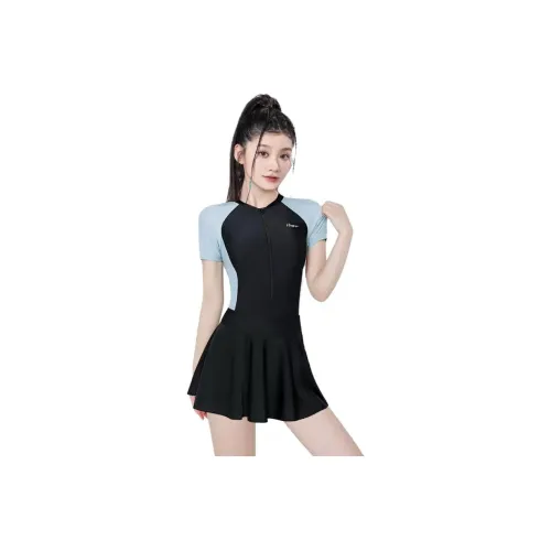 Youyou One-Piece Swimsuits Women's Blue Black