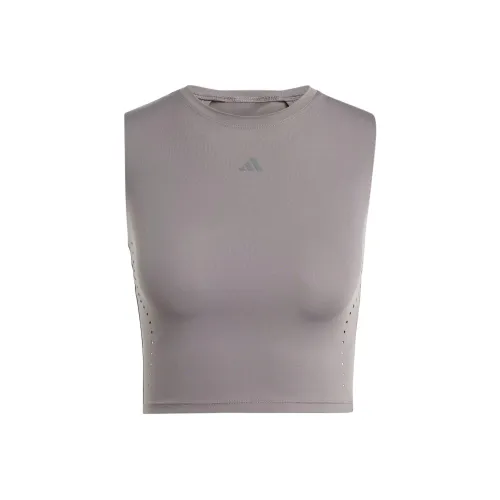 Adidas Hiit Crop Heat Rdy Tank Top Sport Vests Women's Brown