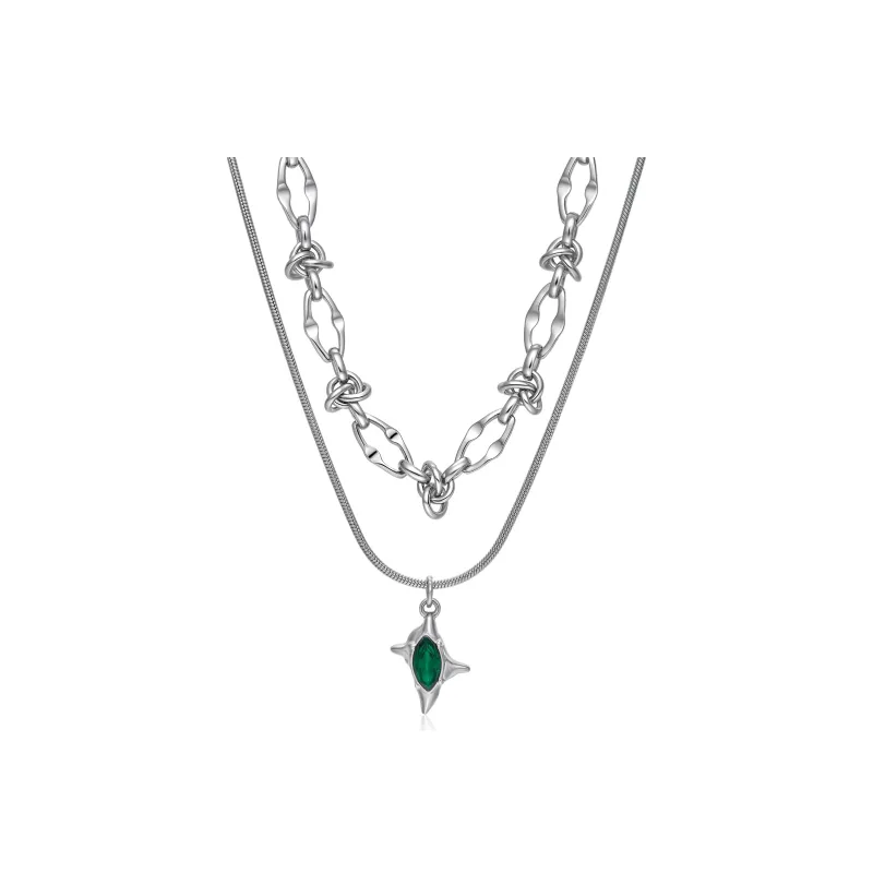 ENFANTIN Titanium Steel, Glass Necklaces Unisex-2