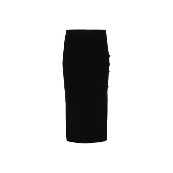 VERSACE JEANS COUTURE Decorative button Midi Skirt