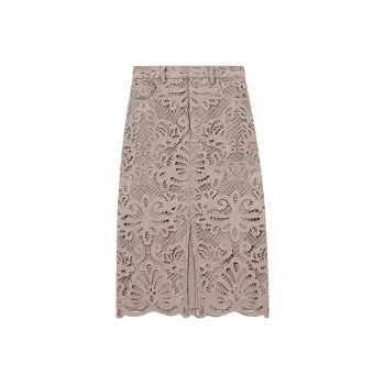 Self-portrait Casual Long Skirts Women's Dark Gray Brown