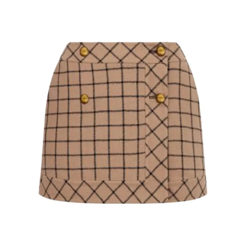 DIOR Casual Short Skirts Women's Brown-0
