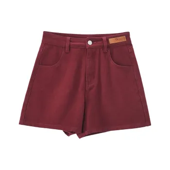 XIANGYING Denim Shorts Women's Red