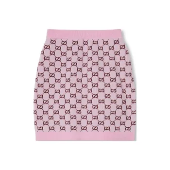 GUCCI Monogrammed Intarsia Knit Skirt