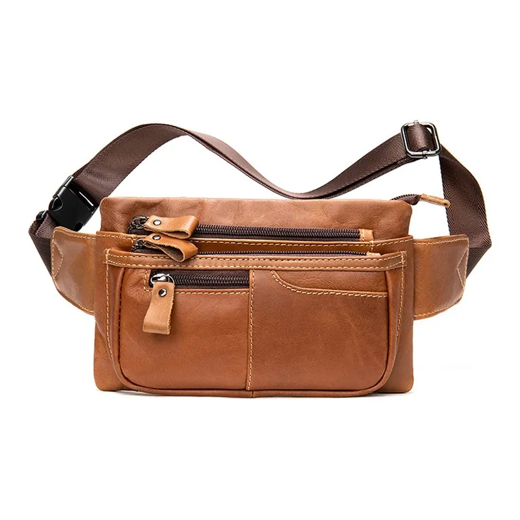 DOSRFINI Cow Leather Fanny Pack Regular Men's Multicolor-5