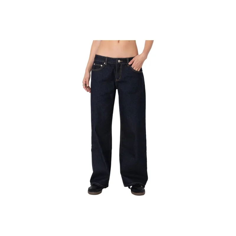 Edikted Petite Raelynn Washed Low Rise Jeans Women's-0