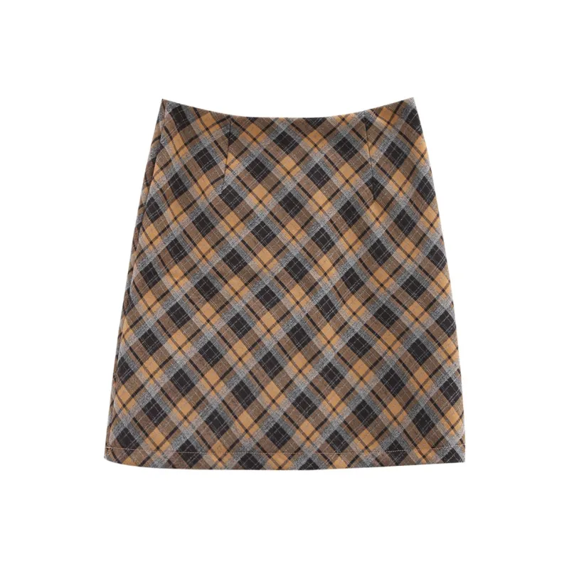 A Paradise For Awakening Casual Short Skirts Women's Khaki-0