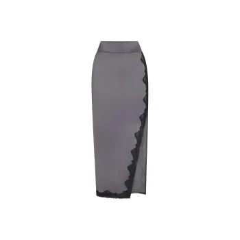 SKIMS LACE SWIM LONG SKIRT Swim Dresses & Skirts Women's GUNMETAL/Bronze