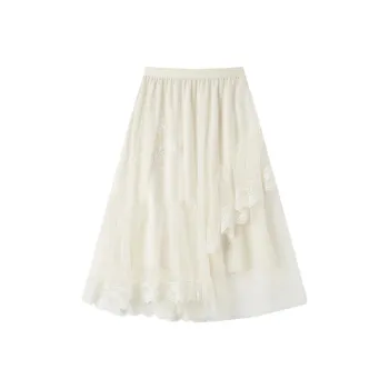 EICHITOO Casual Long Skirt Women's Ecru