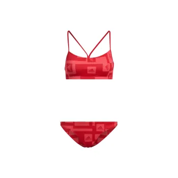 Adidas LOGO GRAPHIC BIKINI Two Piece Swimsuits Women's Swirl Fluorescent Red/Fresh Red