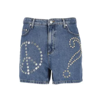 MOSCHINO Jeans Stud Embellished Denim Shorts