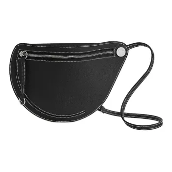 HERMES Petite Course Epsom Calfskin Crossbody Bag, Shoulder Bag Small Size Women's 89 Noir Black