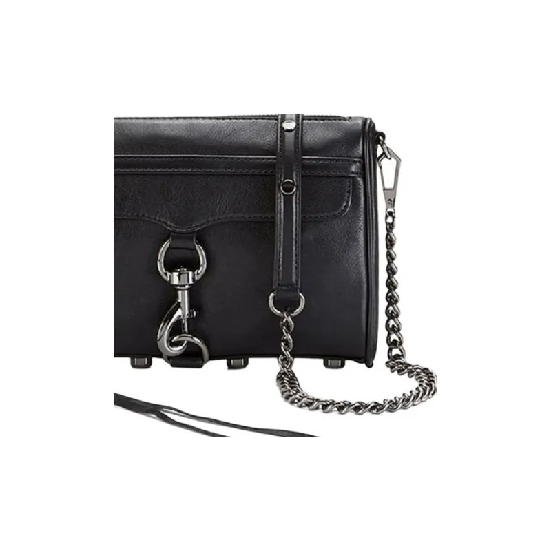 REBECCA MINKOFF Genuine Leather Crossbody Bag Shoulder Bag Women's Black-3