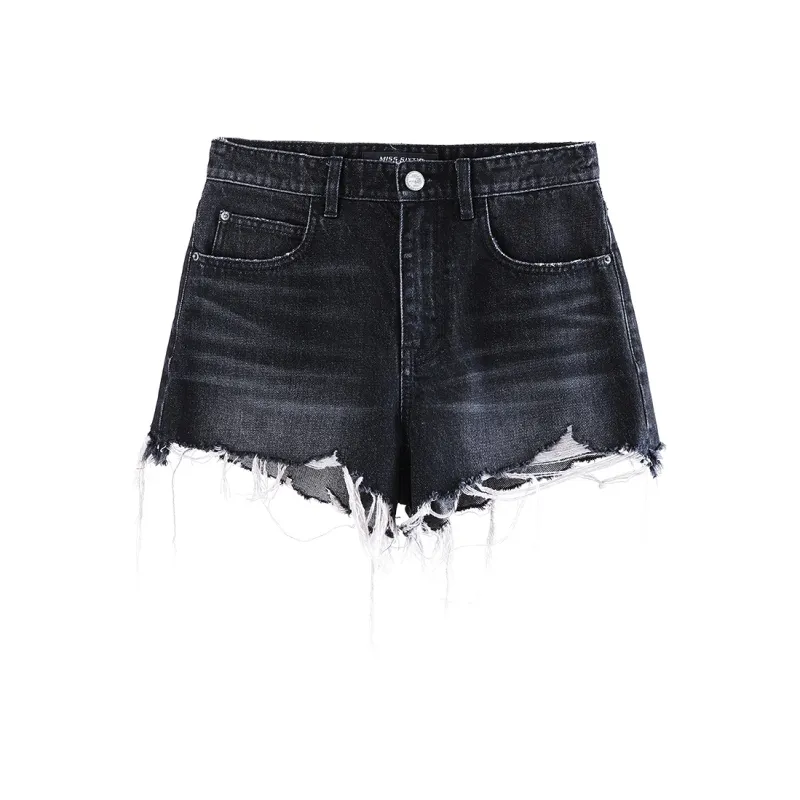 Miss Sixty Denim Shorts Women's Black Gray-0