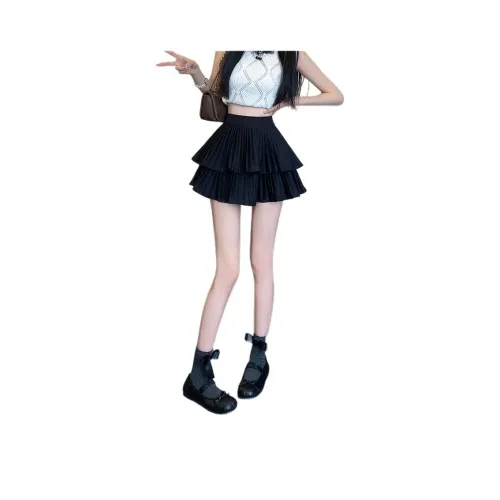 Mu Xiao Xin Casual Short Skirts Women's Black