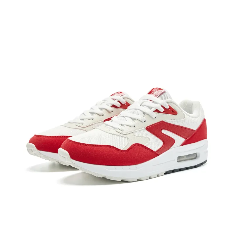 QIAODAN Anti Slip Wear Resistant Low Top Casual Shoes Men's Jordan White Tomato Red-2