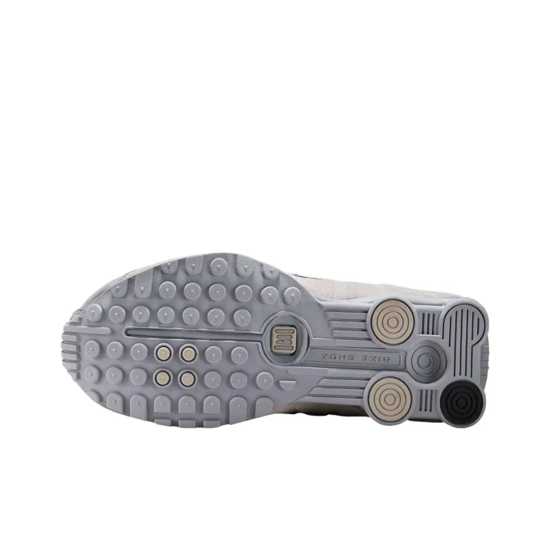 Nike Shox R4 Anti Slip Wear Resistant Low Top Running Shoes Unisex Gray Blue-5