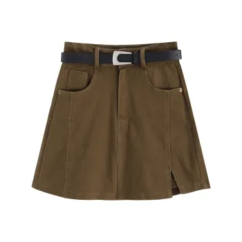 Garbege Casual Short Skirts Women's Khaki