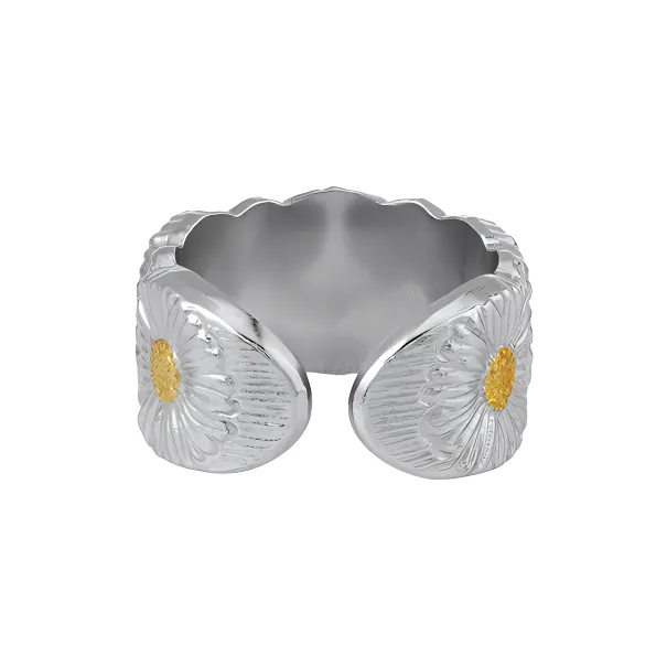 BUCCELLATI BLOSSOMS Series Sterling Silver Gilded Rings Women's Silver-2