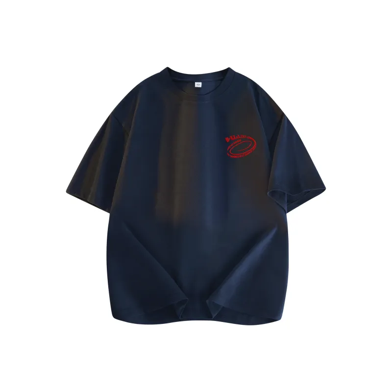 HUANQIU T Shirt Unisex Navy Blue-1