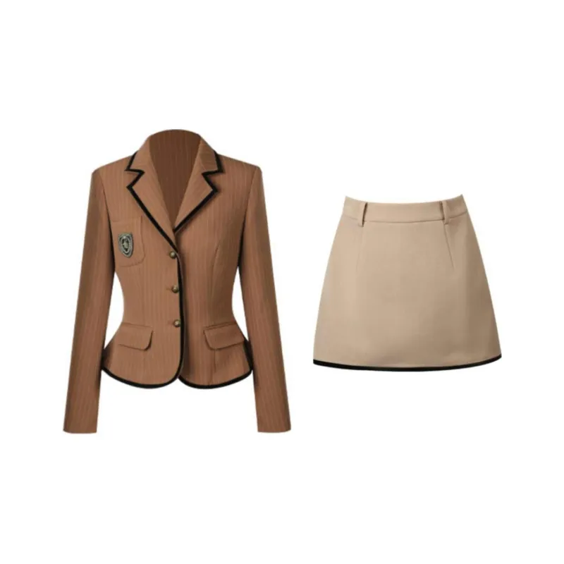 Qiuerle Two Piece Skirt Sets Women's-0
