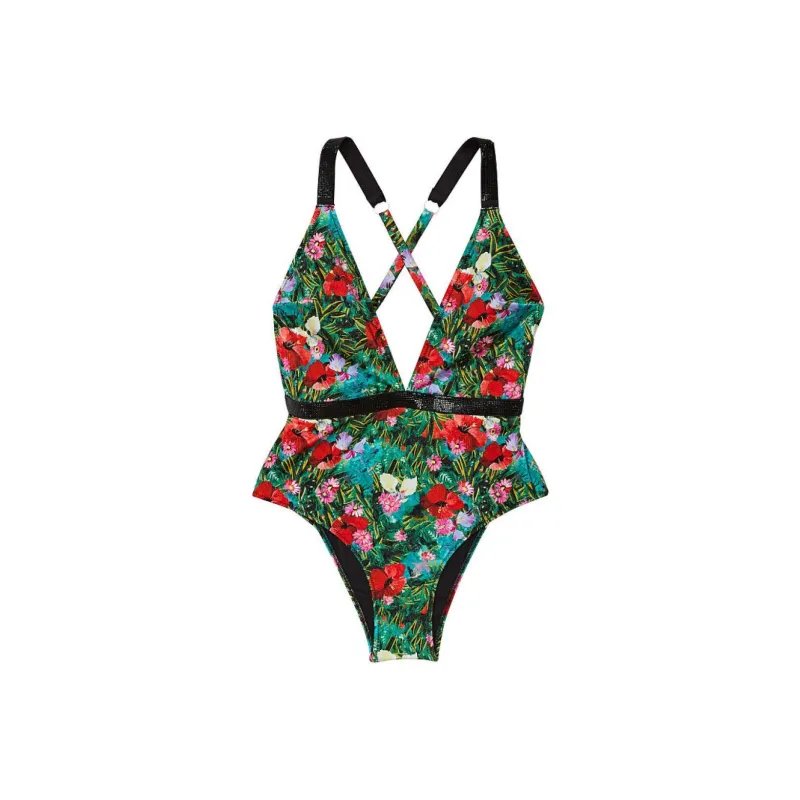 Victoria's Secret One piece Swimsuit Women's Tropical Floral Print-0