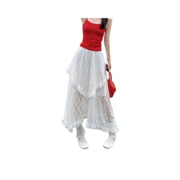 Kazakhstan Casual Long Skirts Women's White