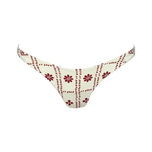 PRINCESS POLLY LOVE LETTERS HIGH CUT CHEEKY BIKINI BOTTOMS Swimming Shorts Women's White Red/White Base Red Print