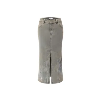 OSMOS Denim Long Skirts Women's Gray
