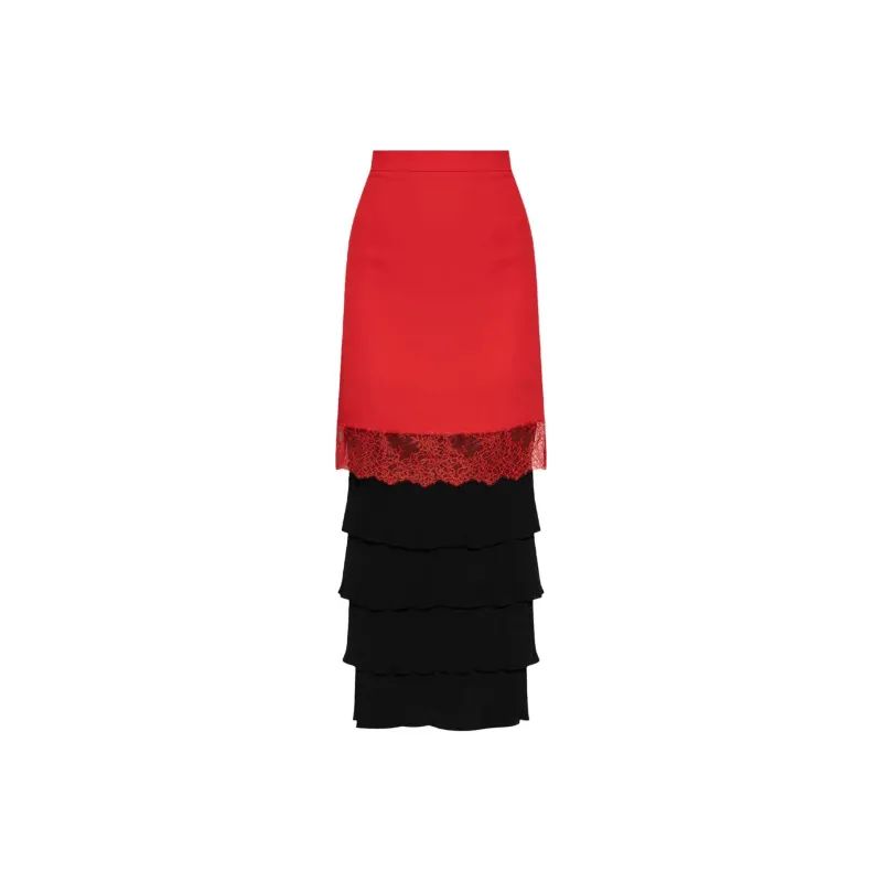 MOSCHINO Casual Long Skirt Women's Bright Red-0