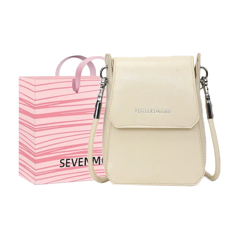SEVENMOONS PU Crossbody Bag Women's Ecru/Black/Dark Brown/Light Blue/Pink-0