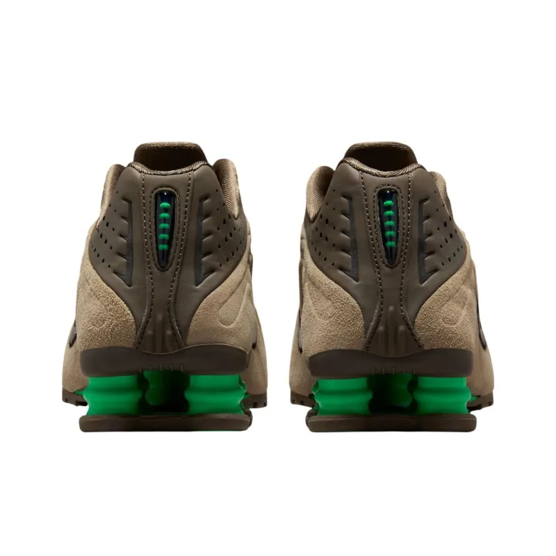 Nike Shox R4 Anti Slip Wear Resistant Low Top Running Shoes Unisex Khaki Brown-4