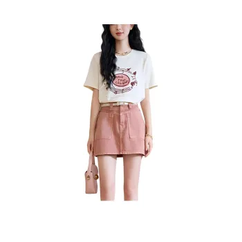 MISHOW SS24 Denim Short Skirts Women's Pink