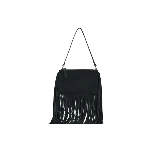 ZARA Cow Leather Crossbody Bag, Shoulder Bag Mini Women's Black