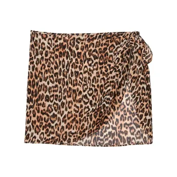 Victoria's Secret Shimmer Mini Sarong Coverup / Leopard Swim Dresses & Skirts Women's Leopard Print
