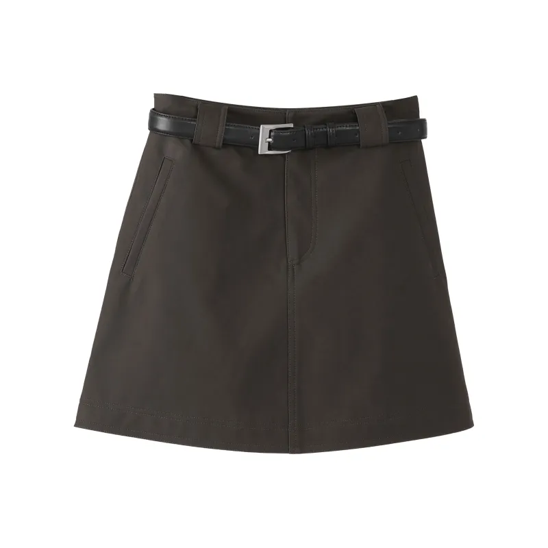 Fstudio Casual Short Skirts Women's Coffee-0