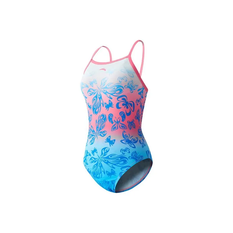 Anta One-piece Swimsuit Women's Pure White/Butterfly Rose Pink/Light Butterfly Blue-0