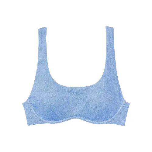 Victoria's Secret PINK THE WAVE BIKINI TOP / Denim Bikini Women's Denim Blue