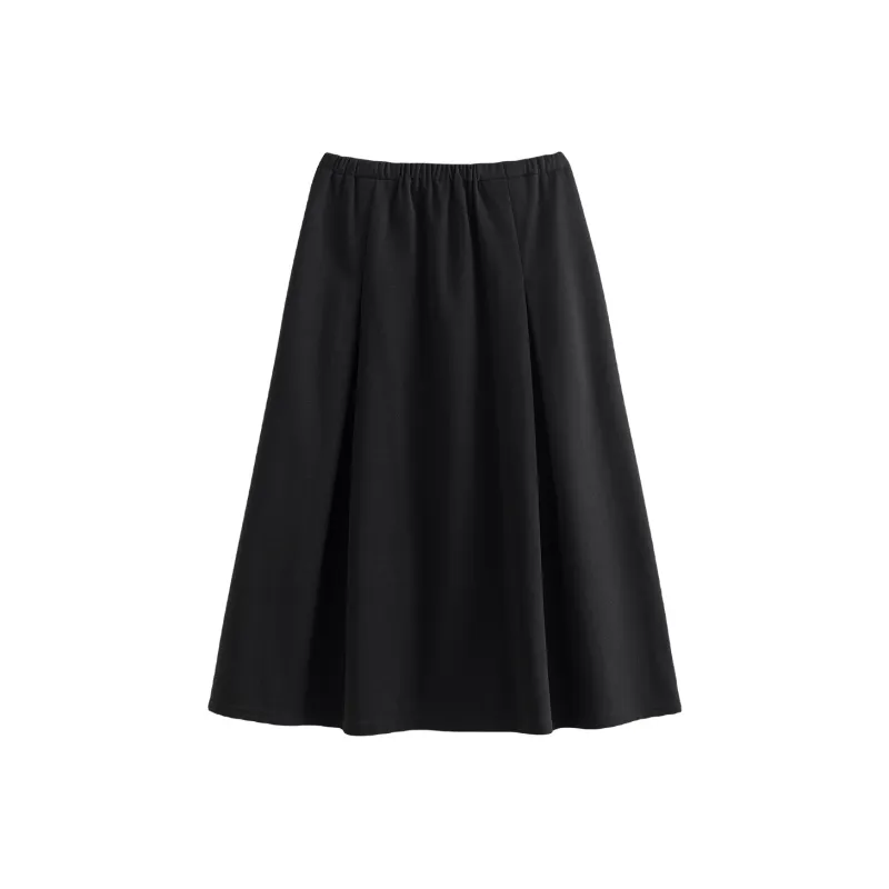 Initial Language Casual Short Skirts Women's Black-0