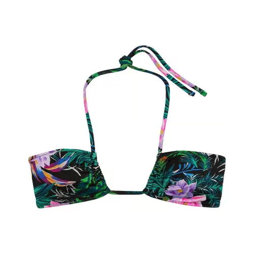 Victoria's Secret Mix & Match Multiway Halter Bikini Top / BT Bikini Women's Black Tropical