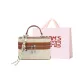 Brown White with Charm+Shopping Bag