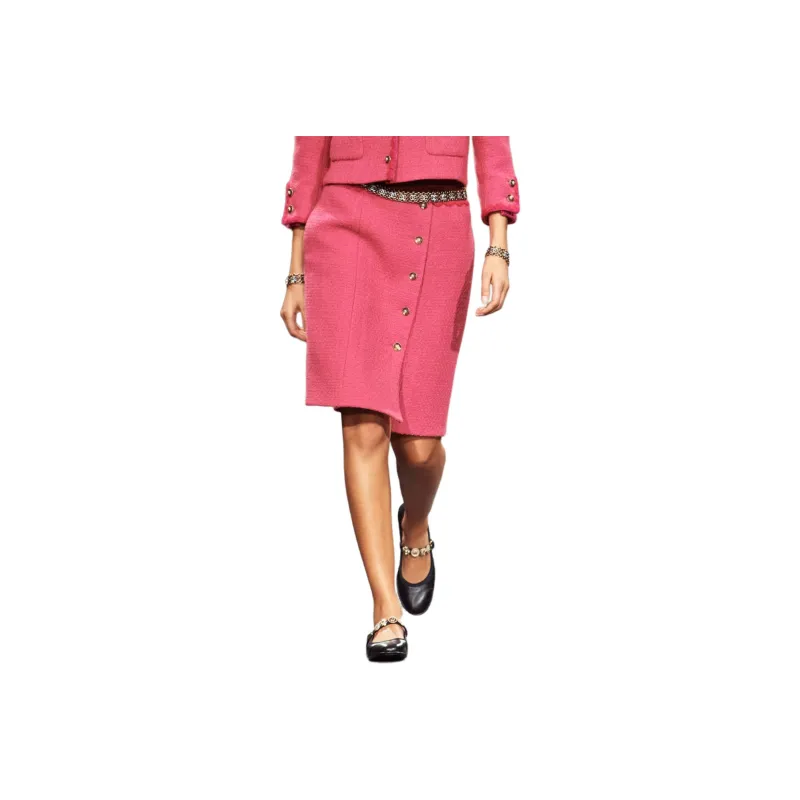 CHANEL FW24 Casual Long Skirts Women's Pink-0