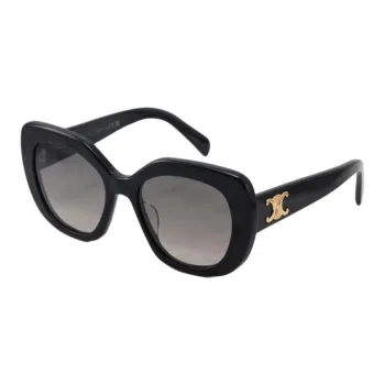 CELINE Plate Frame Square Sunglasses Women's Black