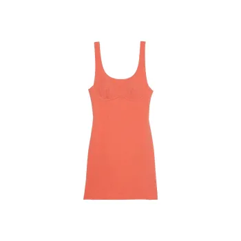 Victoria's Secret PINK THE WAVE SWIMSUIT DRESS / Deep Coral One-piece Swimsuit Women's Orange