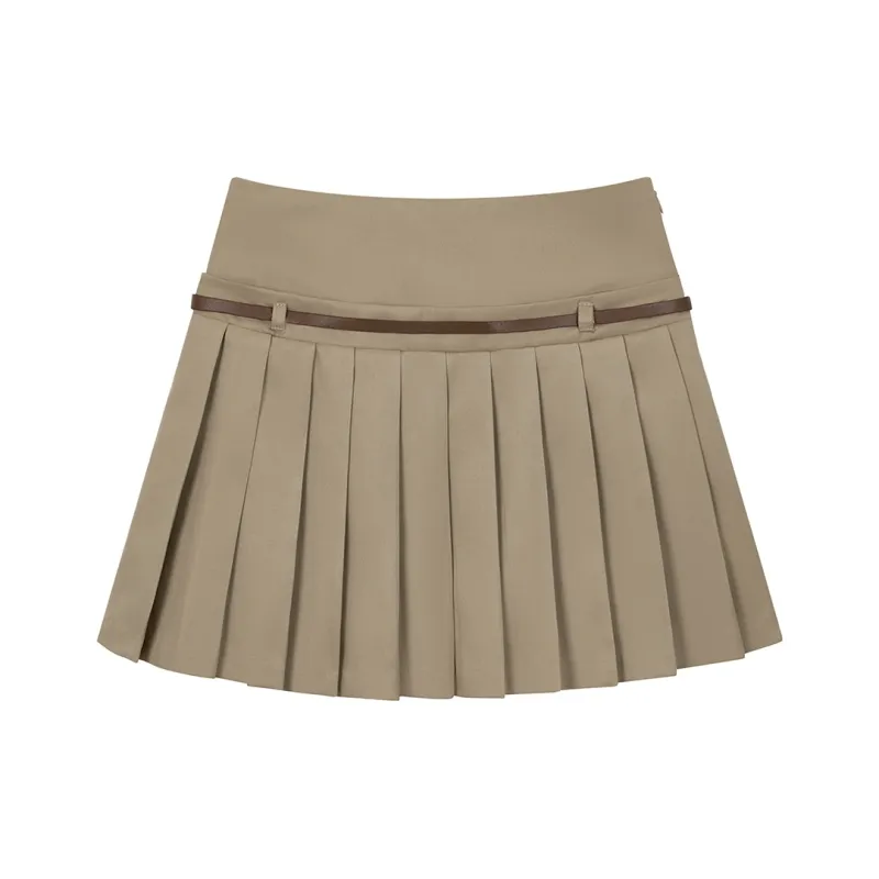 Heartboon Casual Short Skirts Women's Khaki-0